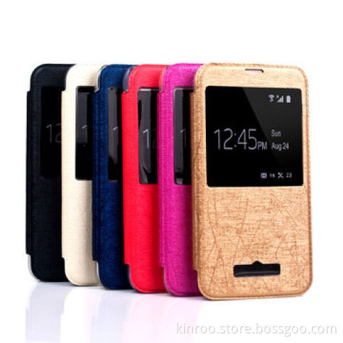 Wire drawing window case for Samsung S5 with transparent shell